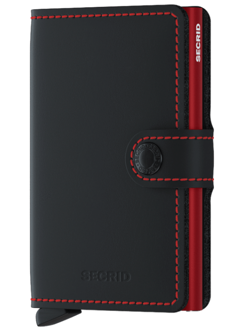 SECRID Miniwallet Matte Black -Red RFID portfel
