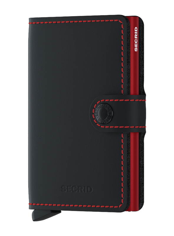 SECRID Miniwallet Matte Black -Red RFID portfel