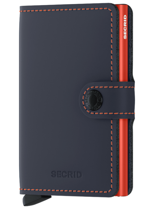 SECRID Miniwallet Matte Nightblue &amp; Orange RFID portfel