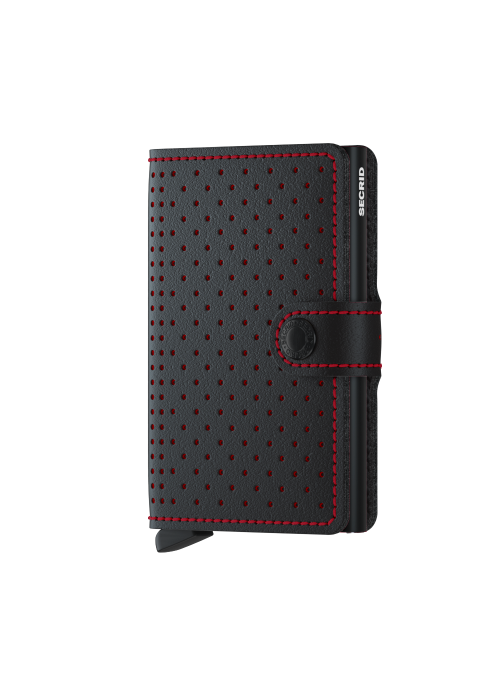 Secrid Miniwallet Perforated Black - Red RFID portfel