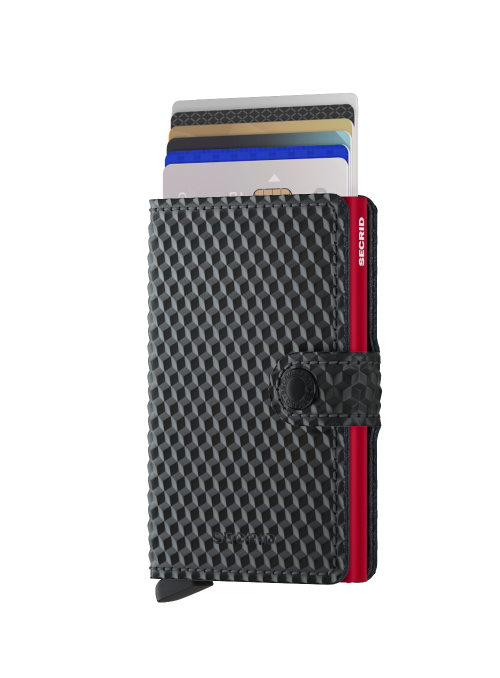 Secrid Miniwallet Cubic Black - Red RFID portfel